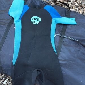 NRS Black and Blue Wetsuit Kids